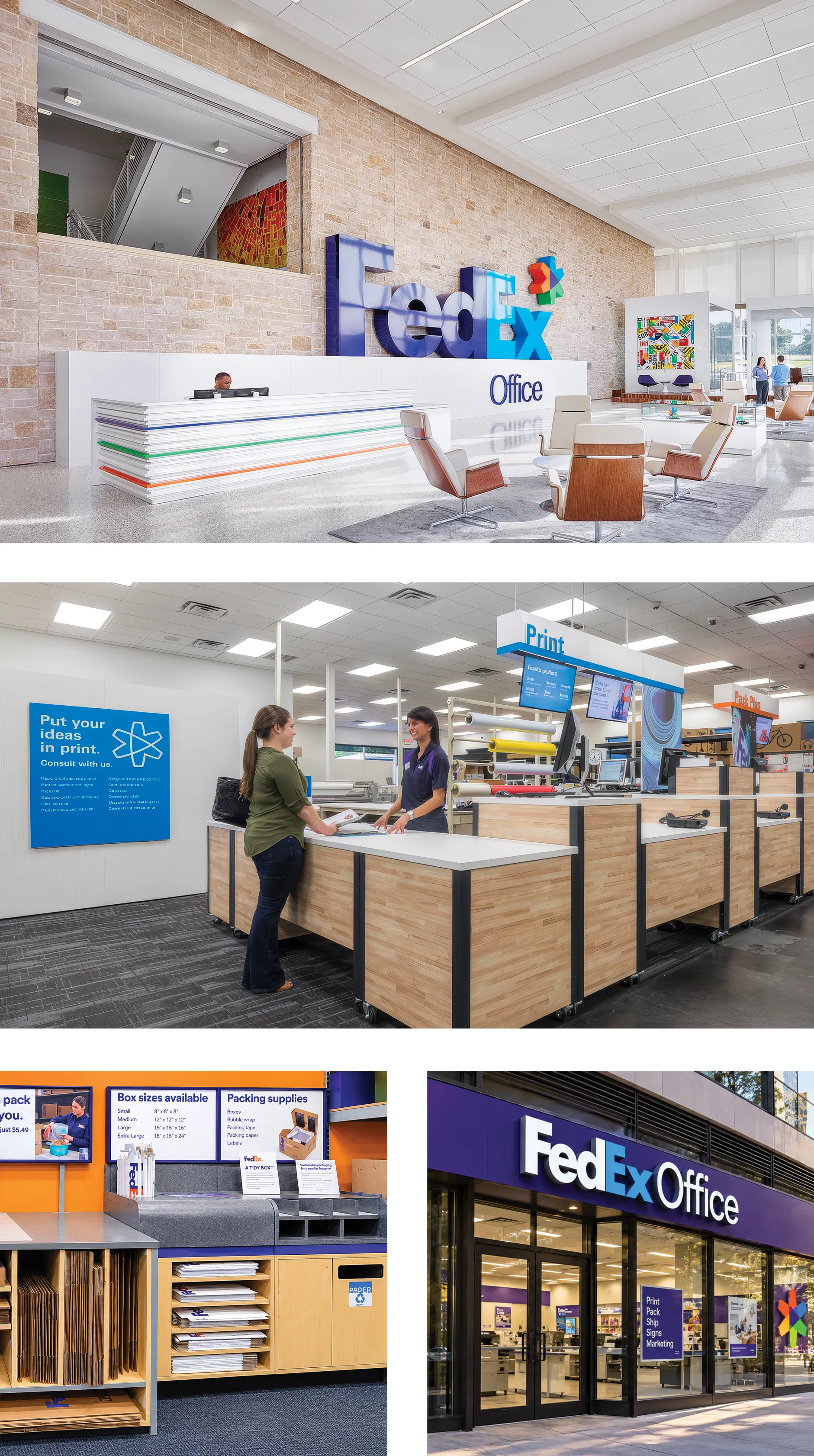 FedEx Office stores and interiors